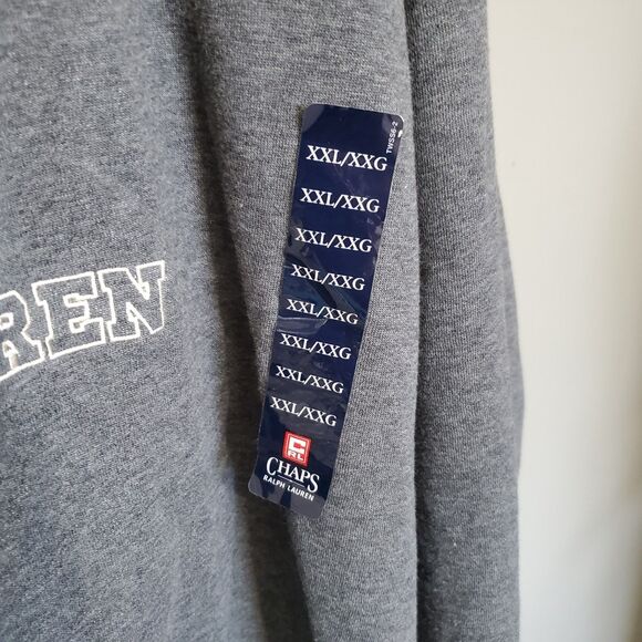 Vintage Chaps Ralph Lauren Sweatshirt Mens Size XXL Gray American Flag New - Picture 4 of 10